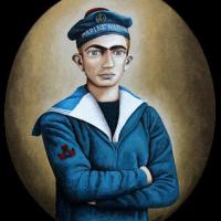 PAUL, acryl/toile ovale 50x60cm