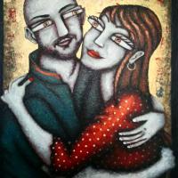 DES ZAMOUREUX, acryl/toile 50x60cm