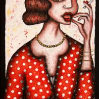 DEMAIN J'ARRETE, acryl/toile 32,5x55cm