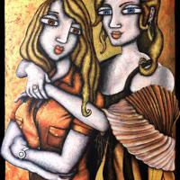 LES SOEURS, acryl/toile 65x80cm