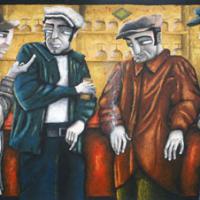 AU BISTRO, acryl/toile 162x97cm