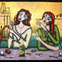 LES FILLES DE LA ROCHELLE v2, acryl/toile 162x98cm