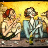 LES FILLES DE LA ROCHELLE, acryl/toile 162x98cm