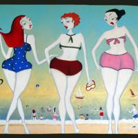 LES PLAGISTES, acryl/toile 100x80cm