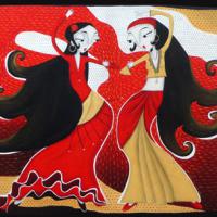 DANSEUSES TZIGANES, acryl/toile 100x80cm