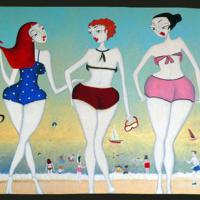 LES PLAGISTES, acryl/toile 100x80cm