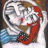 DES ZAMOUREUX v1, acryl/toile 38x46cm