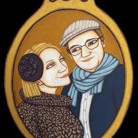 Portrait de couple, acryl/médium 23x32cm