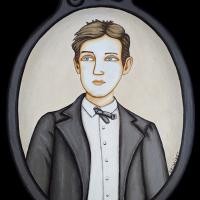 ARTHUR RIMBAUD, acryl/médium 17x24cm