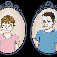 SOEUR ET FRÈRE, 2 acryl/médium 17x24cm