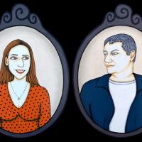 ANNICK et PATRICK, 2 acryl/médium 23x32cm