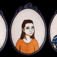 PORTRAIT DE FAMILLE, 3 acryl/médium 17x24cm