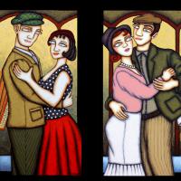 LA BELLE EPOQUE V.1 et 2, 2 acryl/toile 70x70cm