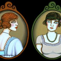 SUZON et LISETTE, 2 acryl/médium 23x32cm