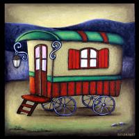 UNE ROULOTTE, acryl/toile 30x30cm