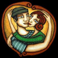 DES ZAMOUREUX, acryl/médium 30x30cm