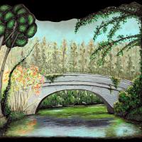 LA CHARENTE - Bassac, acryl/médium 35x30cm