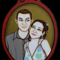 COUPLE, acryl/médium 23x32cm