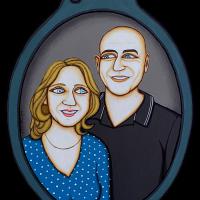 COUPLE, acryl/médium 23x32cm